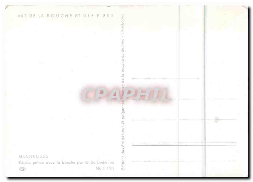 CPM Art de la Bouche et des Pieds Glaneuses  — Verso