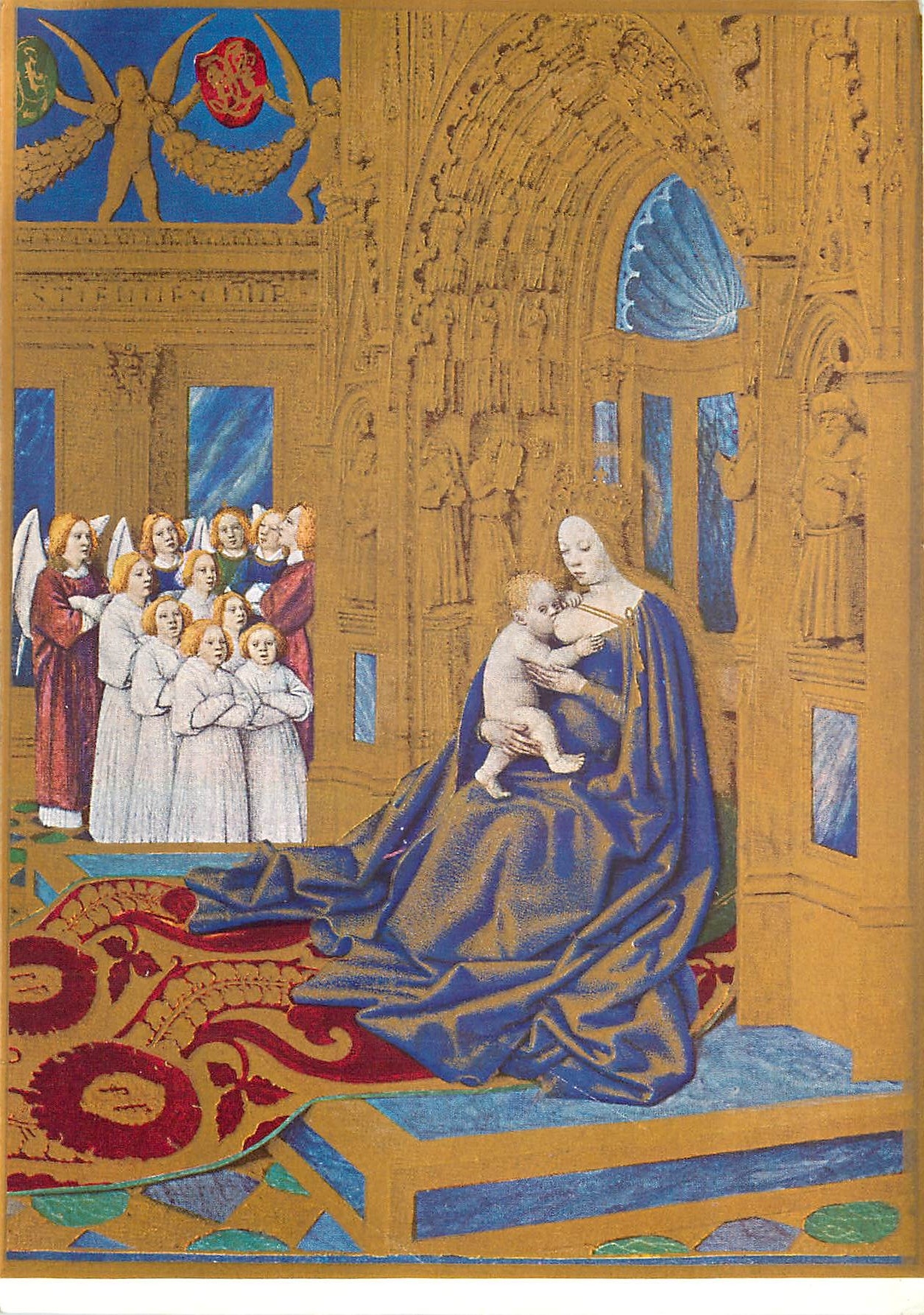 CPM Jean Fouquet La Vierge et L'Enfant Jesus recevant l'hommage d'Etienne Chevalier 