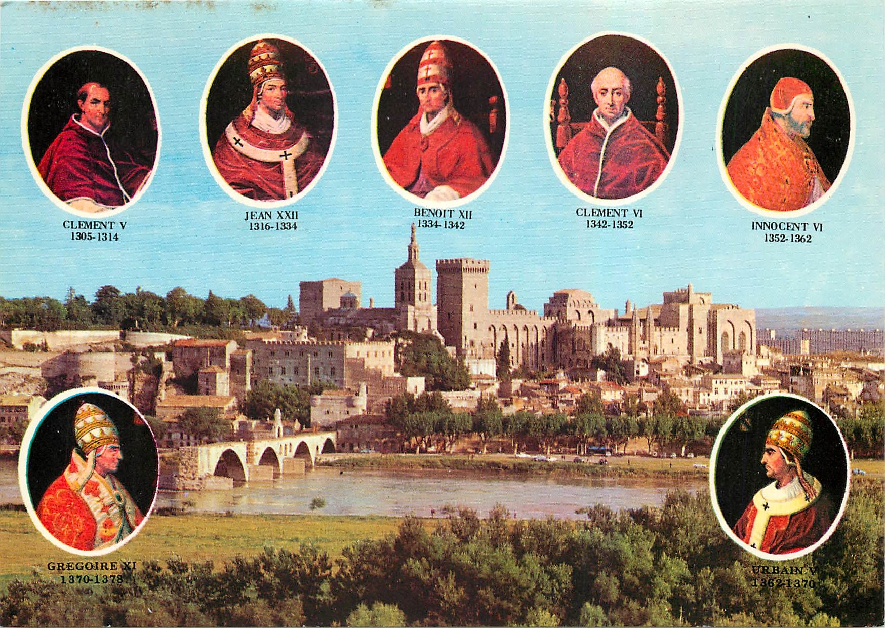CPM Avignon Vaucluse Les sept Papes ayant regne en Avignon 