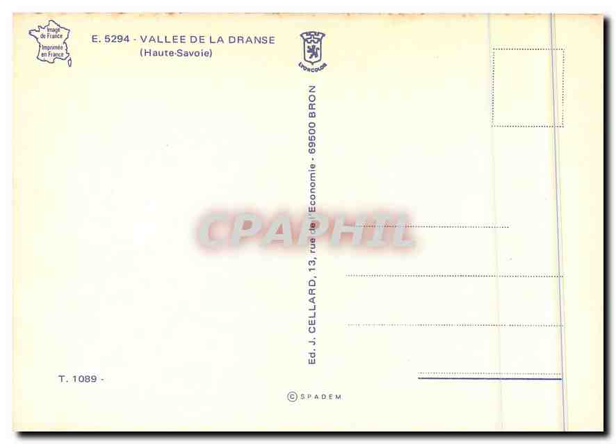 CPM Vallee de la Dranse Haute Savoie Peche Vache Pecheur — Rückseite