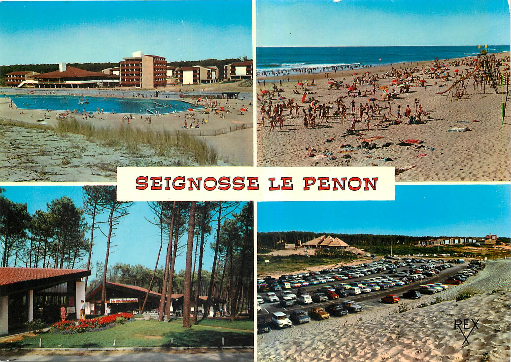 CPM Seignosse le Penon La Piscine et Village Vacances Tourisme La Plage La Place Centrale Centre Com