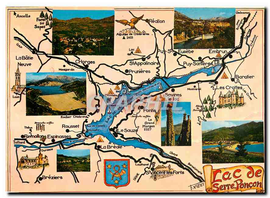 Lac de Serre-Ponçon — Carte touristique — Éditions des Alpes