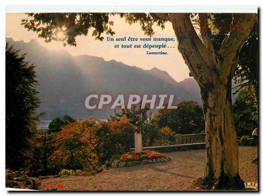 CPM Aix les Bains Ombres et lumiere sur le lac du Bourget Stete de Lamartine 