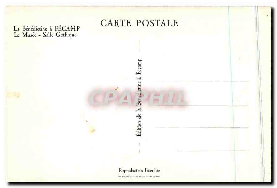 CPM La Benedictine a Fecamp Le Musee Salle Gothique  — Rückseite
