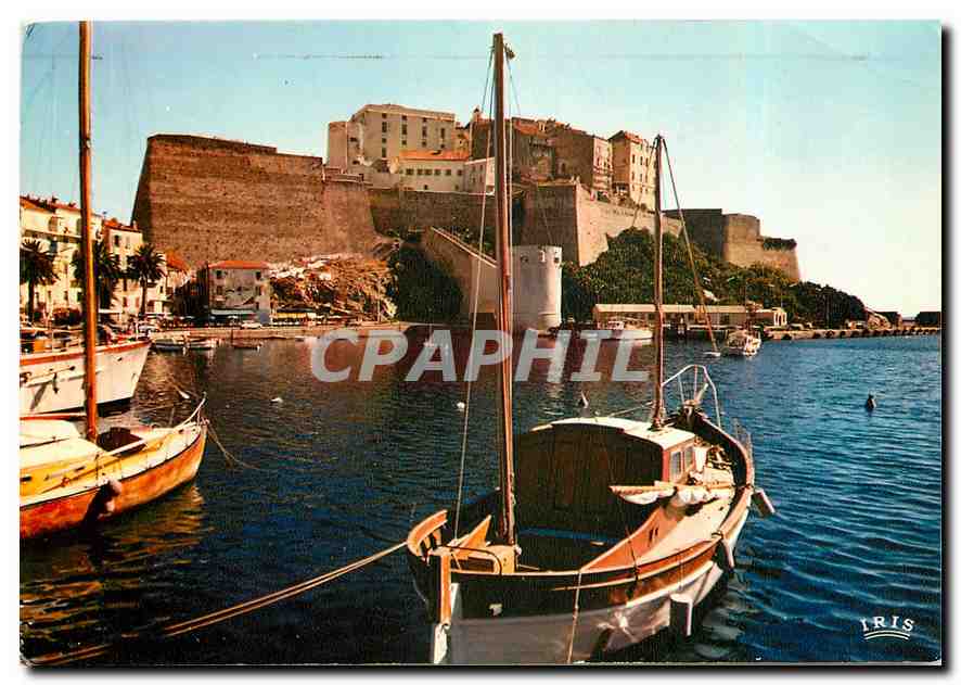 CPM Charmes et Couleurs de la Corse Calvi les Yachts devant la citadelle 