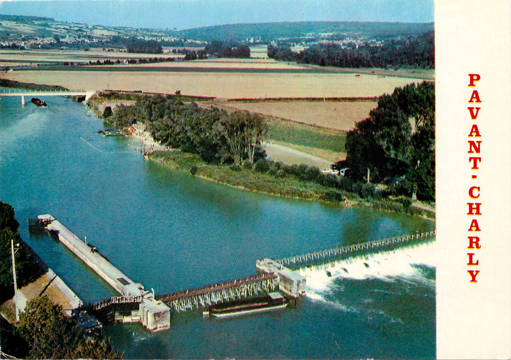 CPM Pavant Charly Aisne vue aerienne Barrage et Ecluse sur la Marne 
