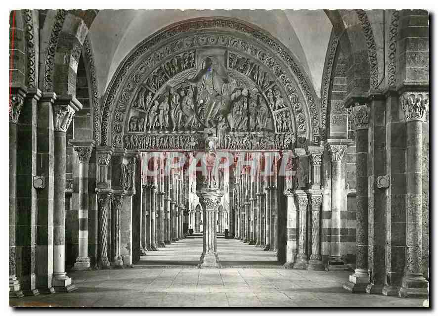 CPM Vezelay Yonne l'eglise abbatiale de Sainte Madeleine le Narthex et le Bef 