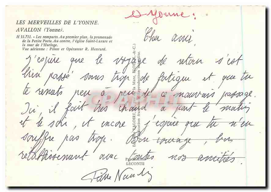 CPM Les Merveilles de l'Yonne Avallon Yonne les remparts au premier plan la promenade de la petit Po — Back