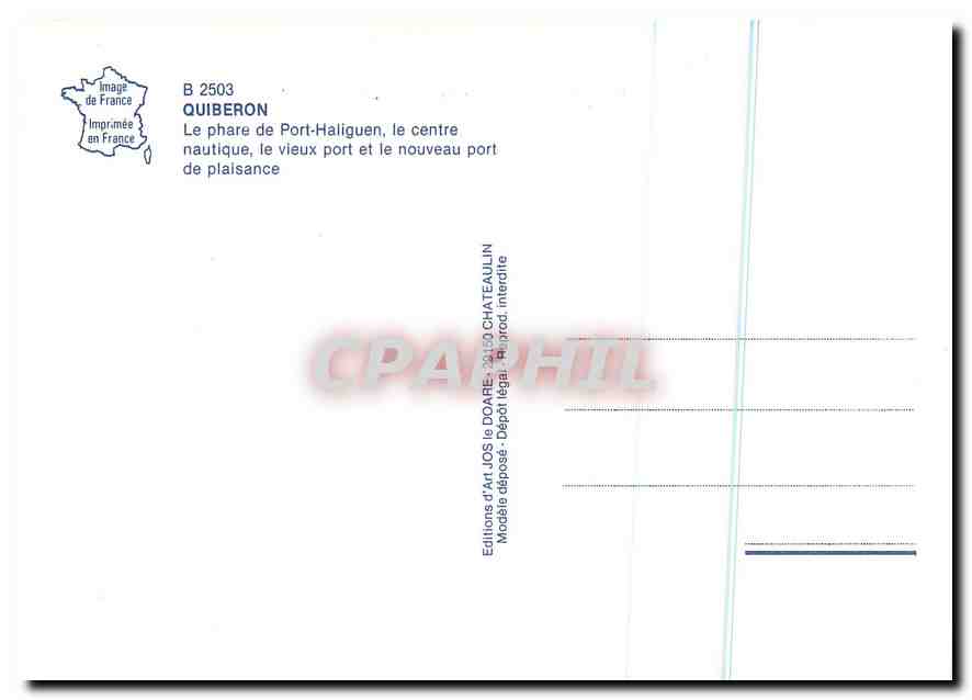 CPM Quiberon le Phare de Port Haliguen le centre nautique le vieux port et le Nouveau Port de Plaisa — Rückseite