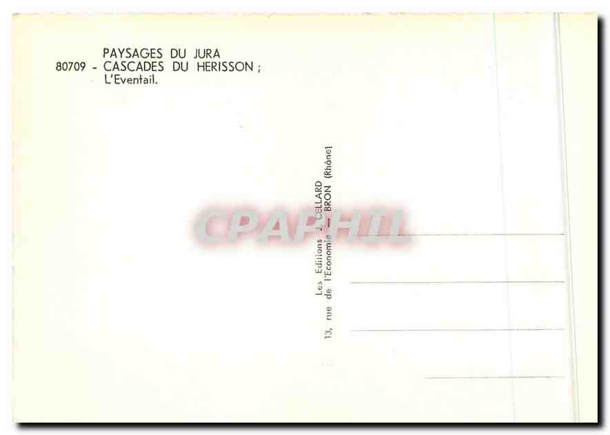 CPM Paysages du Jura Cascades du Herisson l'Eventail  — Rückseite