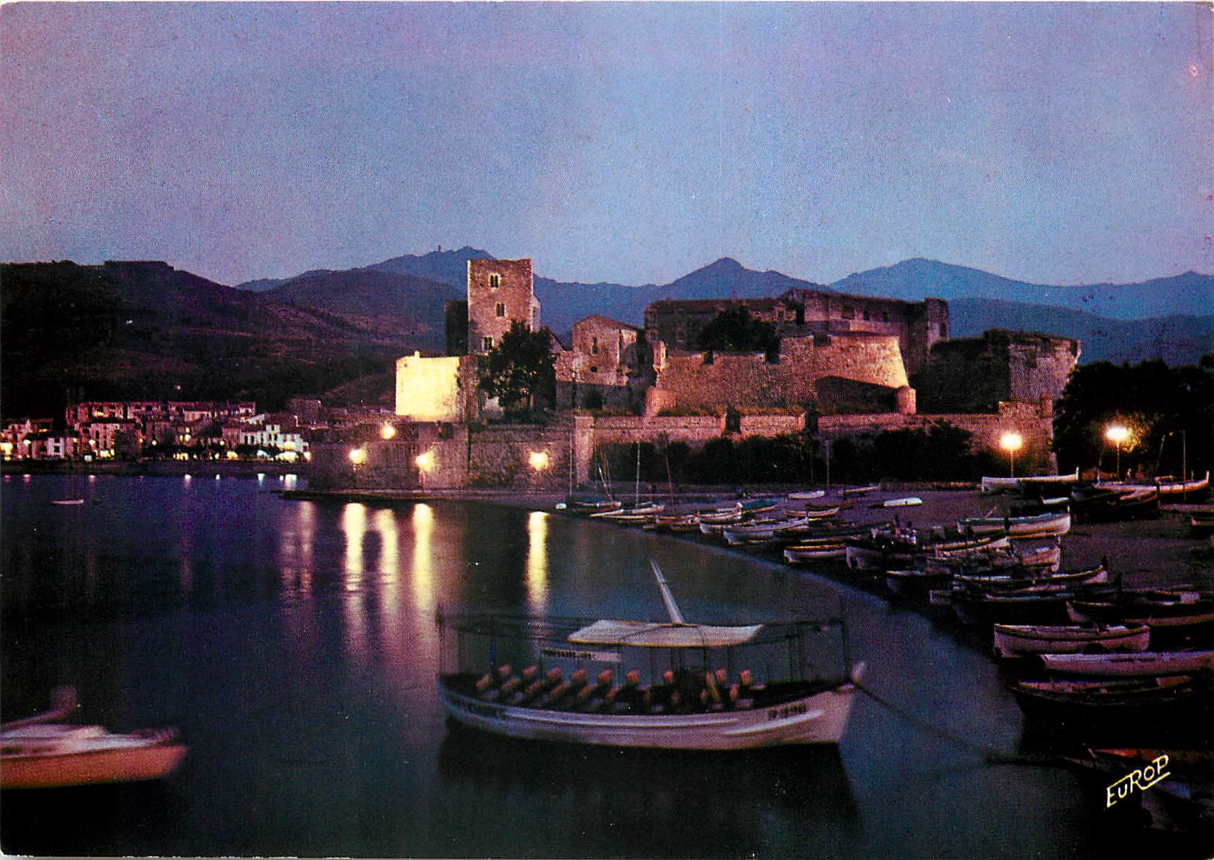 CPM Cote Vermeille Collioure Port et Chateau XII siecle le Soir 