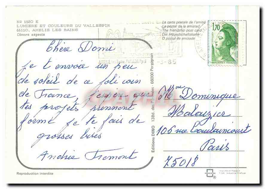 CPM Lumiere et couleurs du Vallespir Amelie les Bains divers aspects  — Rückseite