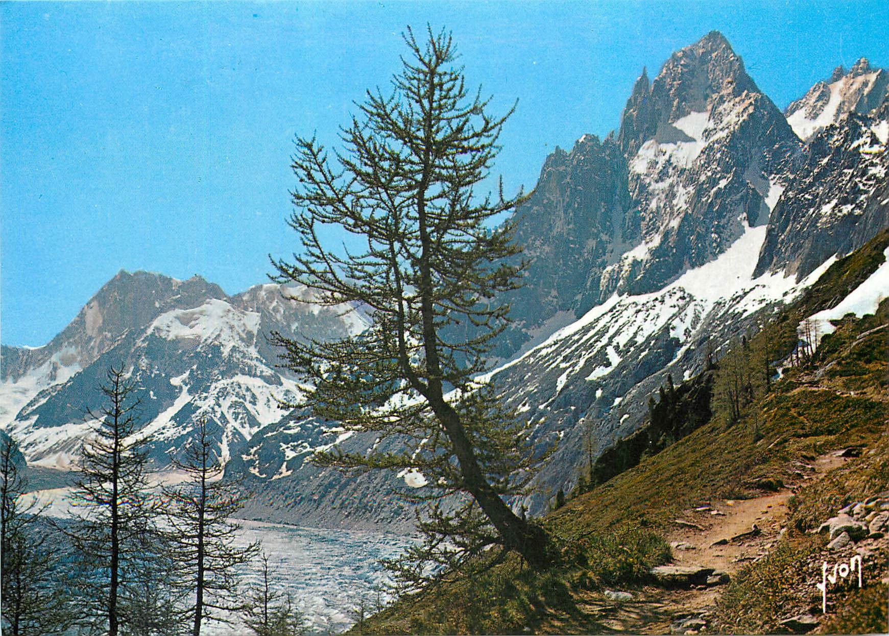 CPM Les Alpes Massif du Mont Blanc Haute Savoie la mer de glace et les grands Charmoz 