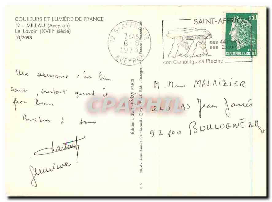 CPM Millau Le lavoir — Rückseite
