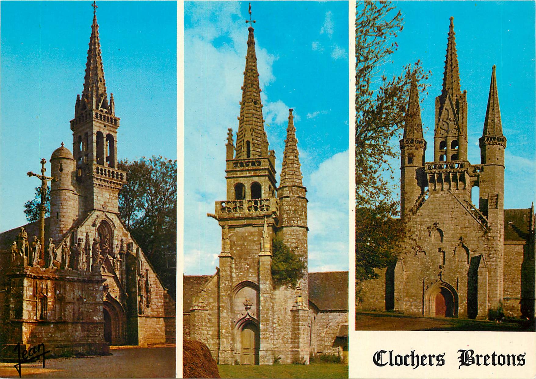 CPM La Bretagne Eglise et Calvaire de Confort Chapelle Ste Eloi a St Nicolas du Pelem Chapelle St Fi