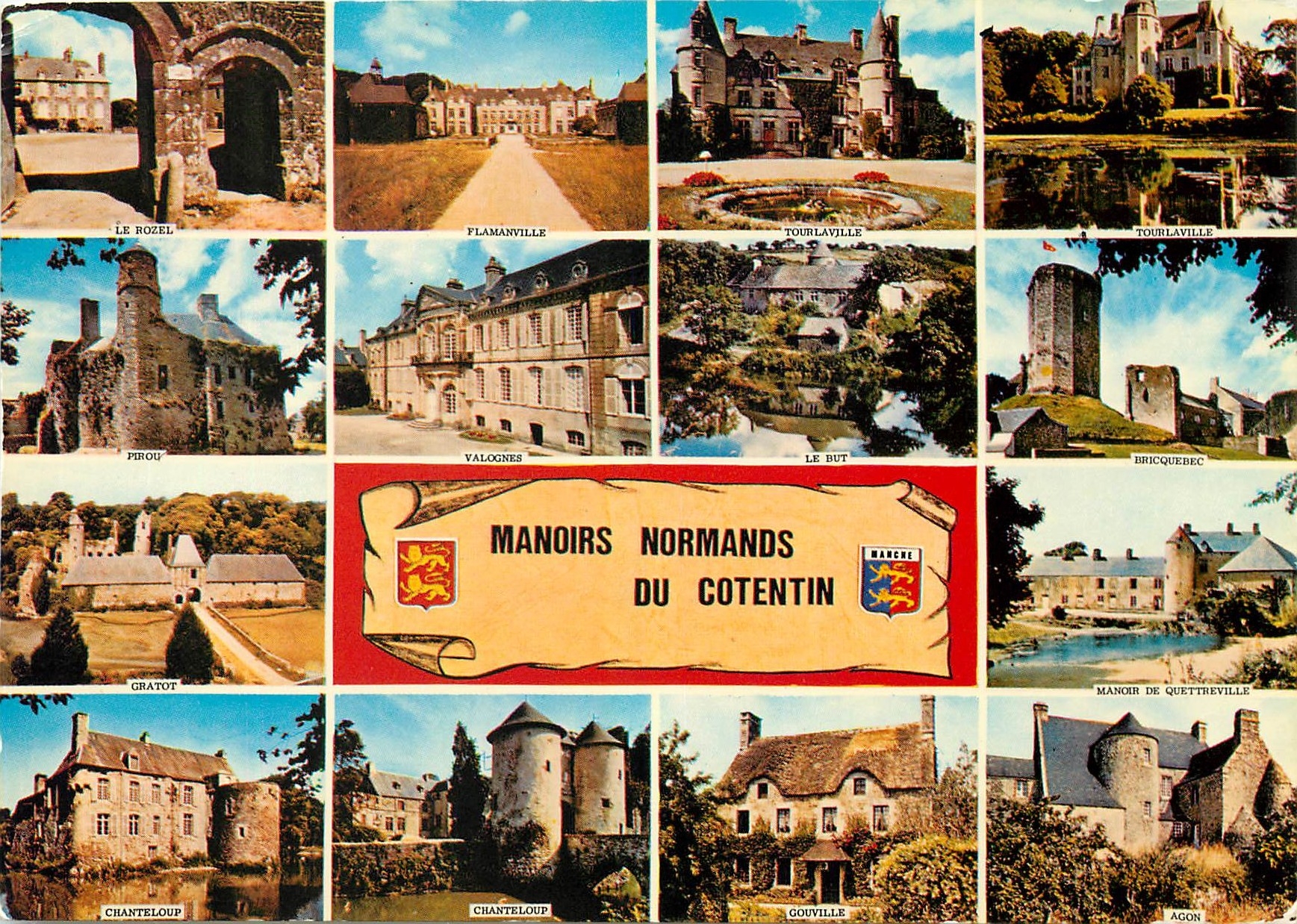 CPM Manoirs Normands du Cotentin Le Rozel Flamanville Tourlaville Bricquebec Pirou Gratot Chatneloup