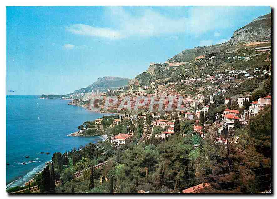 CPM Roquebrune Cote d'Azur vue generale au fond Monaco 