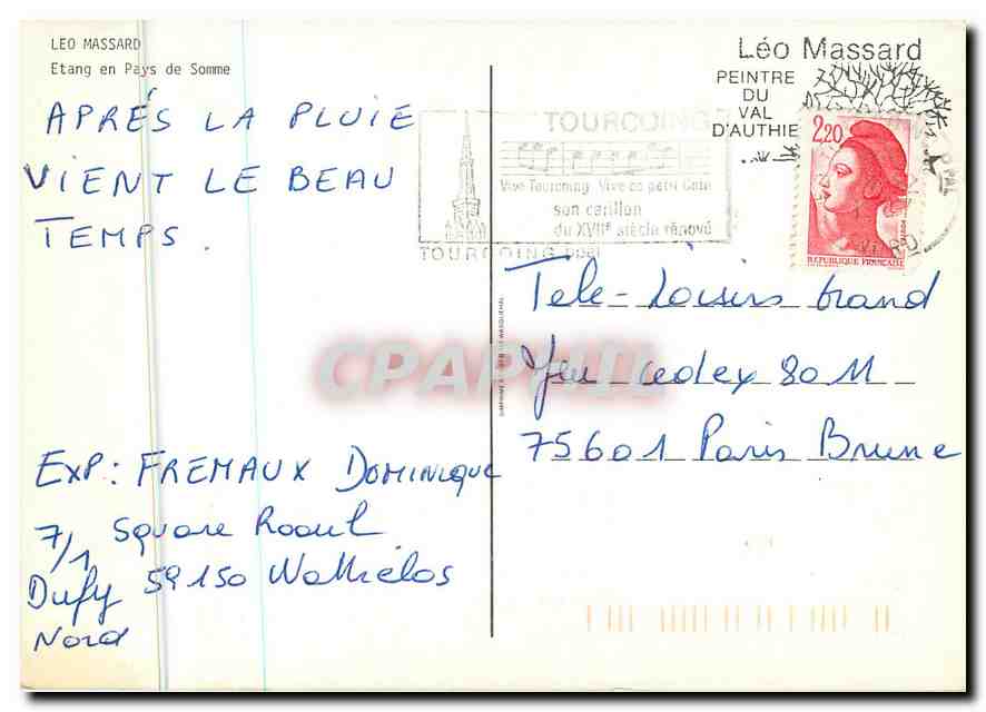 CPM Leo Massard Etang en Pays de Somme  — Rückseite