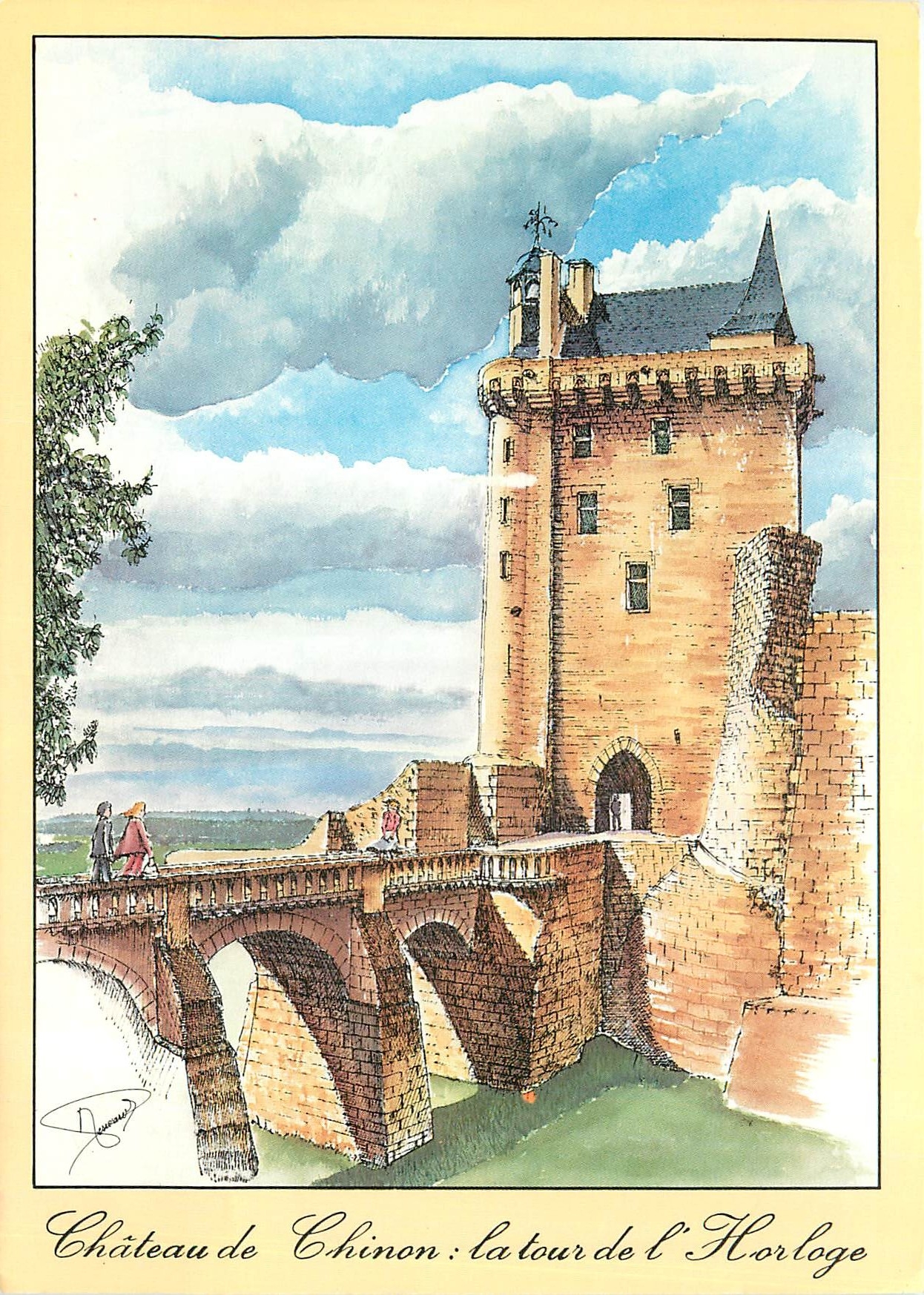 CPM Scenes et Architecture du Val de Loire Dessin d'apres nature de Michel Perreard 