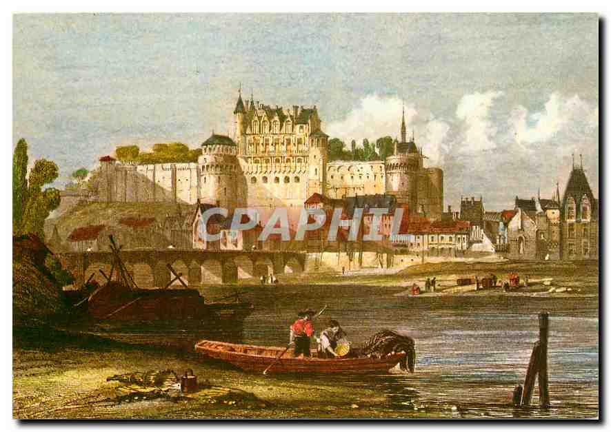 CPM Autrefois les Chateaux de la Loire amboise Indre et Loire la Loire et le Chateau du XVe siecle l