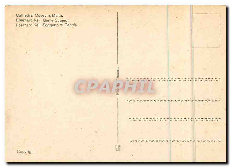 CPM Cathedrale Museum Malta Eberhard Keil Game Subject  — Verso