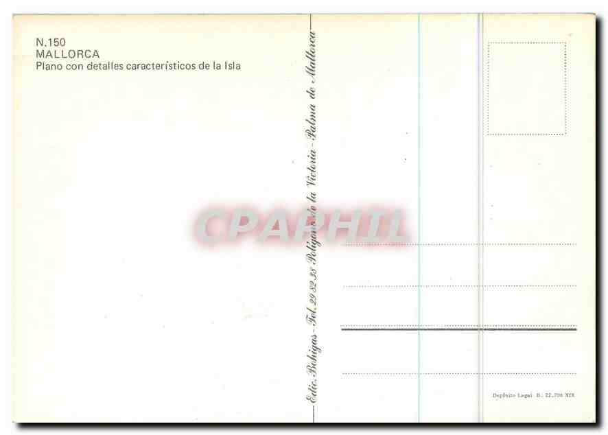 CPM Mallorca Piano con detalles caracteristicos de la Isla  — Rückseite