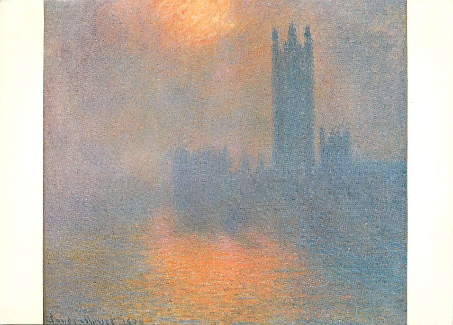 CPM Claude Monet 1840 1926 Londres le Parlement trouee de Soleil dans le Brouillard 