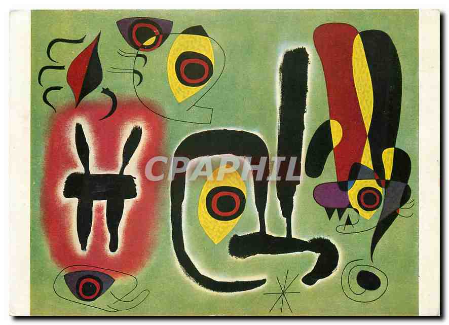 CPM Joan Miro le Soleil rouge ronge l'araignee 1948 
