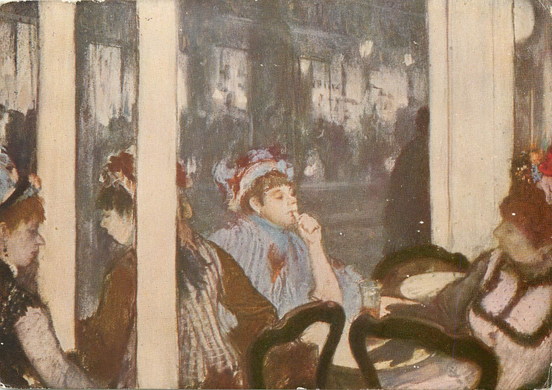 CPM Edgar Degas Un Cafe Faubourg Montmartre 1834 1917 Musee du Louvre Ecole Francaise 