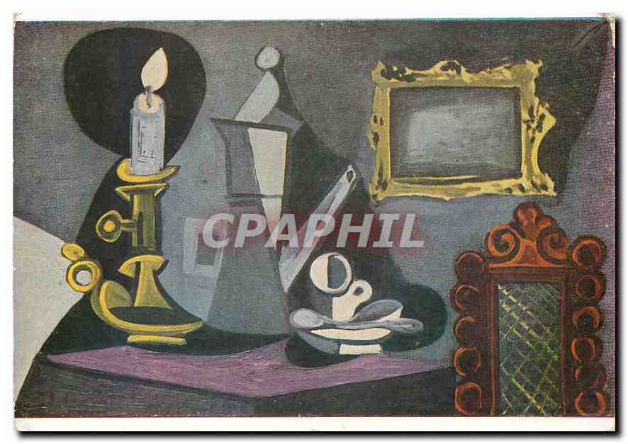CPM Pablo Picasso Nature morte a la Bougie Collection Galerie Louis Leiris Ecole Francaise 
