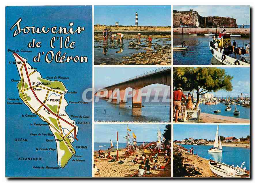 CPM La Cote Atlantique Souvenir de l'Ile d'Oleron Charente Maritime 