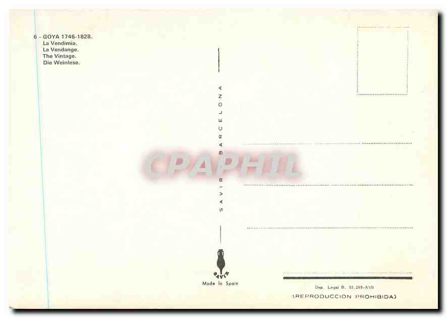 CPM Goya 1746 1828 la Vendimia  — Verso