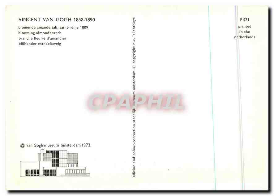 CPM Vincent Van Gogh 1853 1890 Branche fleurie d'amandier  — Back
