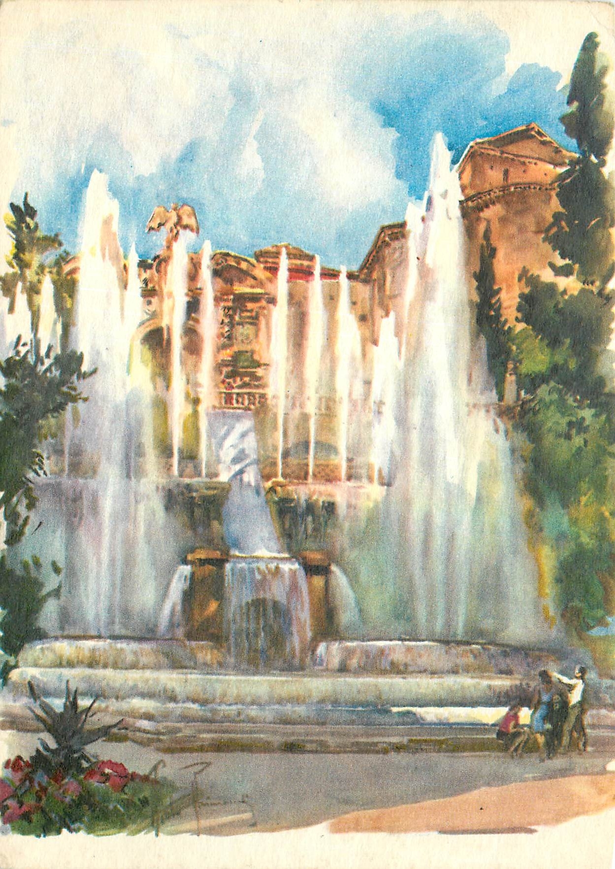 CPM Tivoli Villa d'Este La Fountain de l'Orgue 