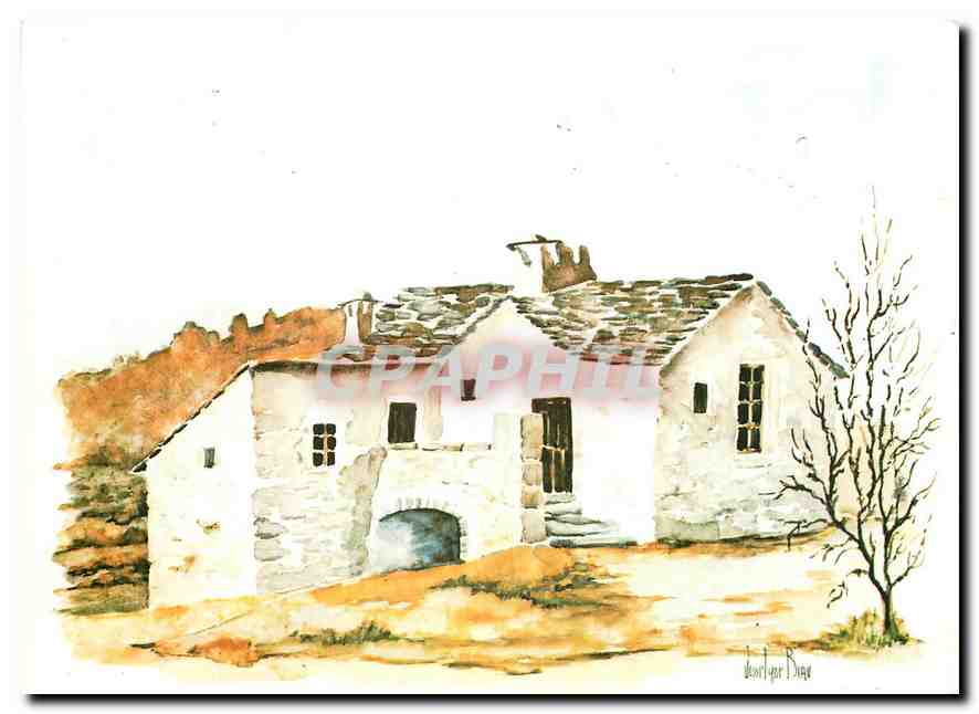 CPM Architecture des Grands Causses Aquarelle par Josselyne Biau 