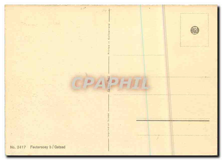 Village alpin — montagnes enneigées — dessin de Mare — Verso
