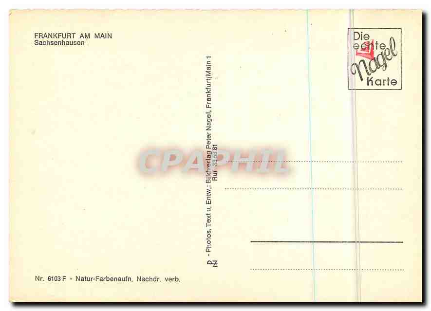 CPM Frankfurt Am Main Sachsenhausen  — Verso