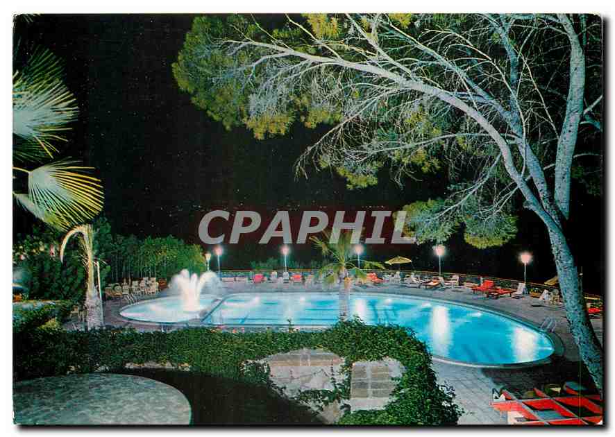 CPM Palma Mallorca Hotel San Vida Vue la nuit de la piscine 