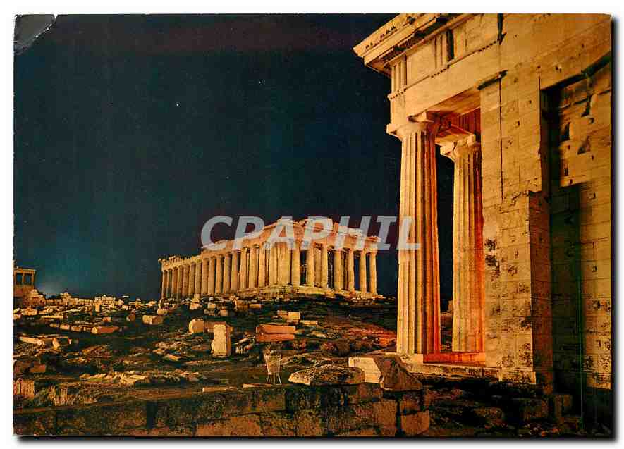 CPM Athenes L'Acropole Le Parthenon illuminee 