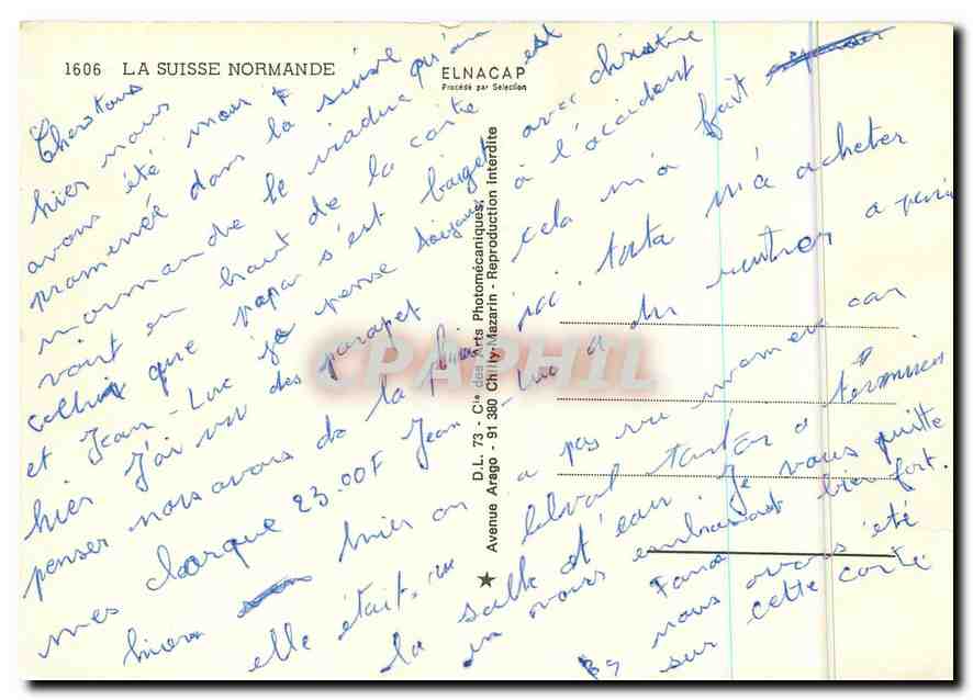 CPM La Suisse Normande Bords de l'Orne  — Rückseite