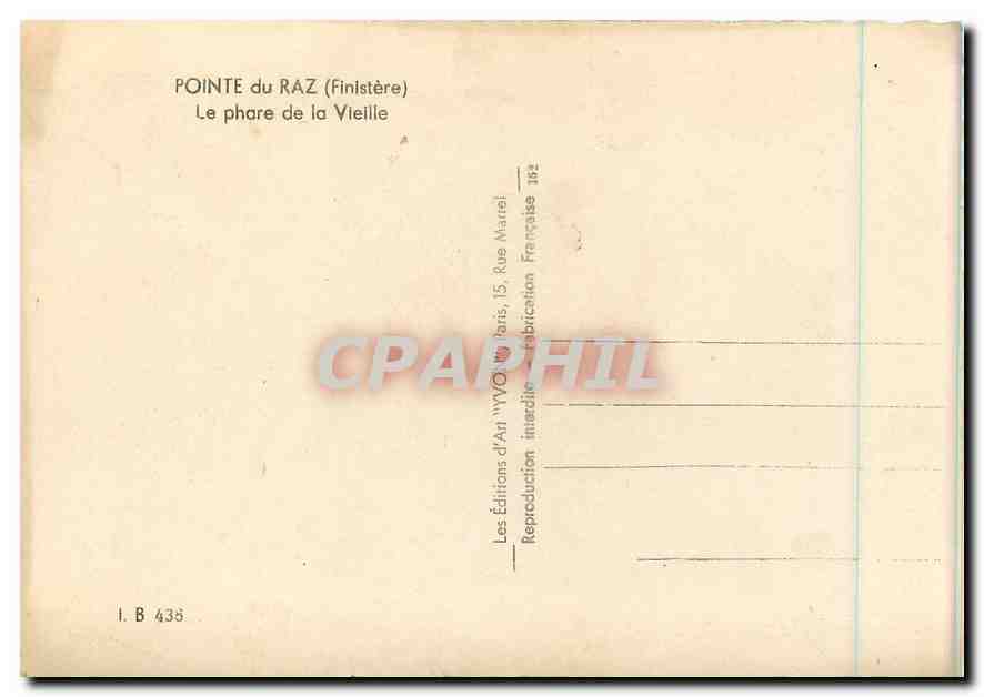 CPM Pointe du Raz Finistere Le phare de la Vieille  — Rückseite