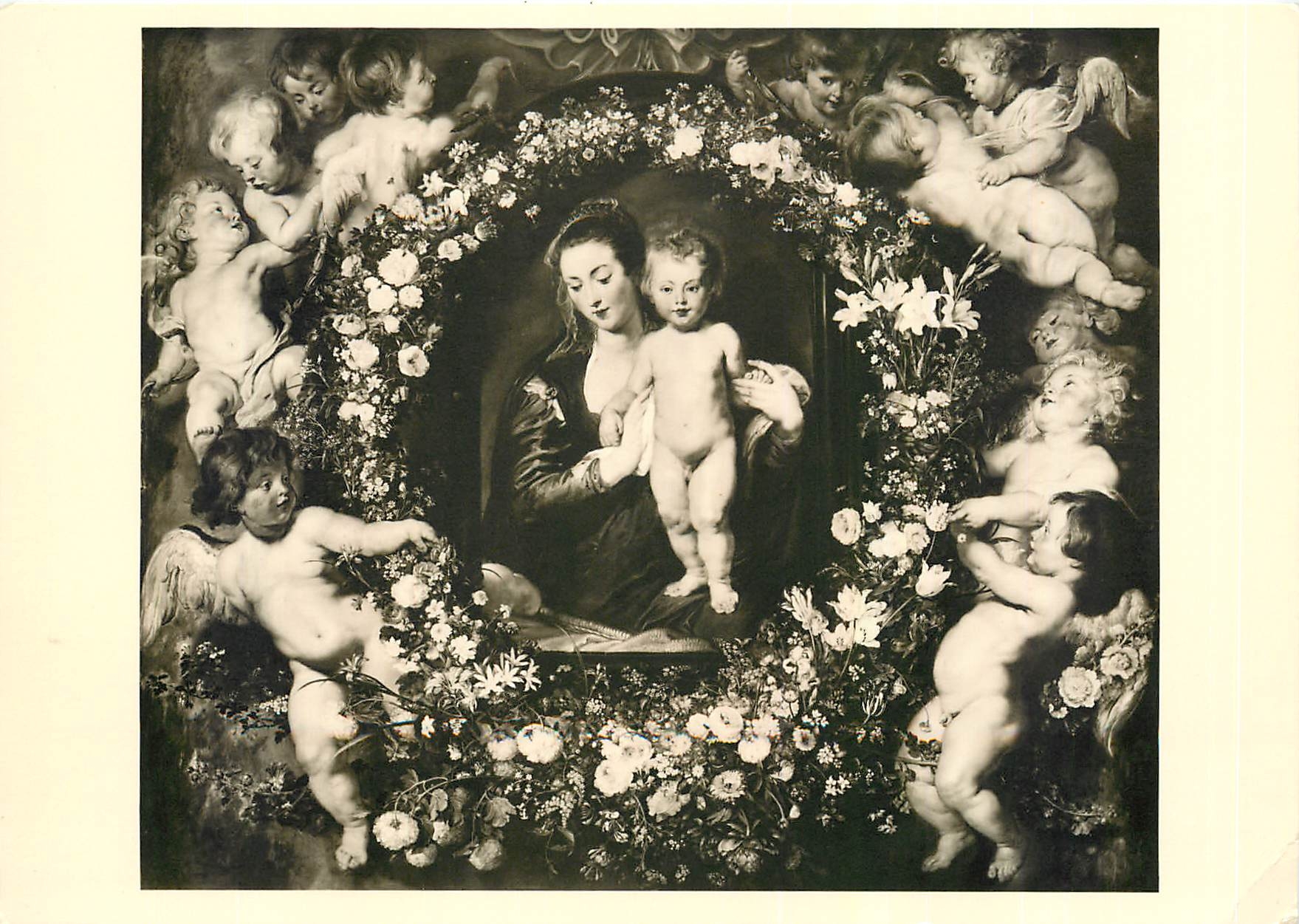 CPM Peter Paul Rubens 1577 1640 aus Die Madonna im Blumenkranz 