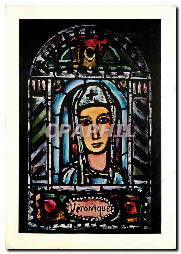 Véronique — Vitrail de l'église N.-D. de Toute-Grâce à Assy (Haute-Savoie) — Éditions Paroissiales d'Assy