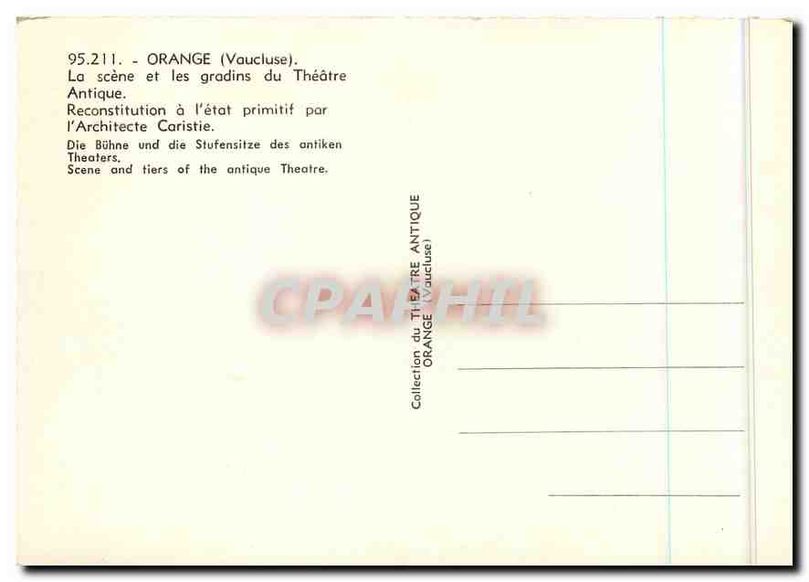 CPM Orange Vaucluse La scene et les gradins du Theatre Antique  — Rückseite
