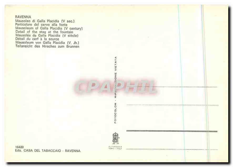 CPM Ravenna Mausoleo di Galla Placidia V  — Rückseite
