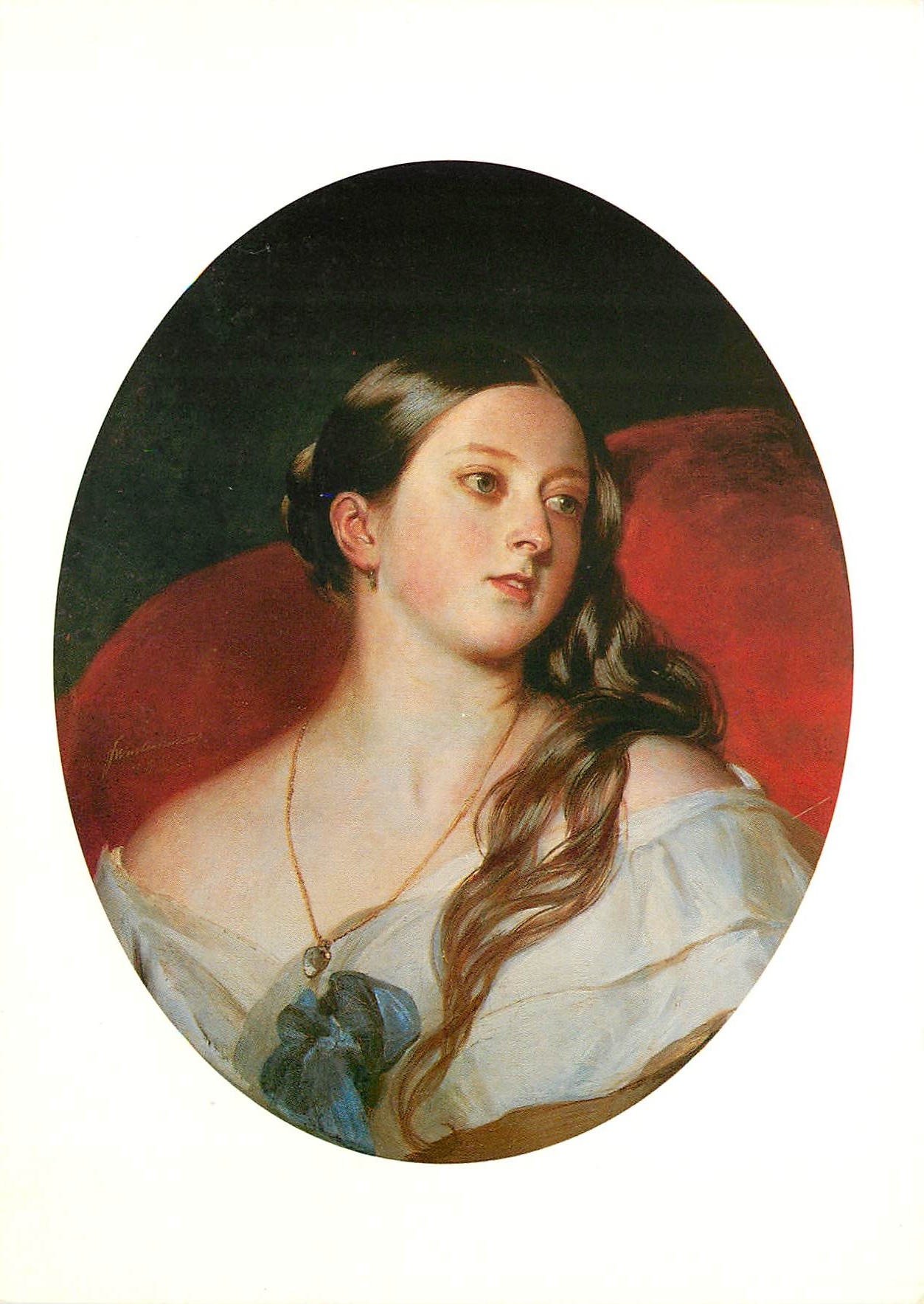 Portrait de la reine Victoria — peinture d'après F. X. Winterhalter — édition P.J. Graphics Limited 1987