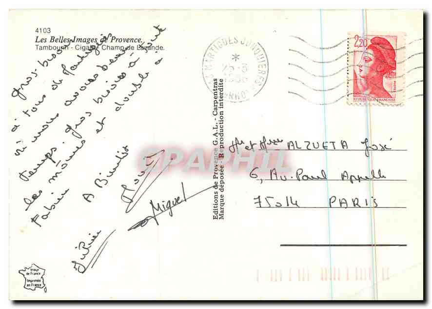 CPM Les Belles Images de Provence Tambourn  — Rückseite