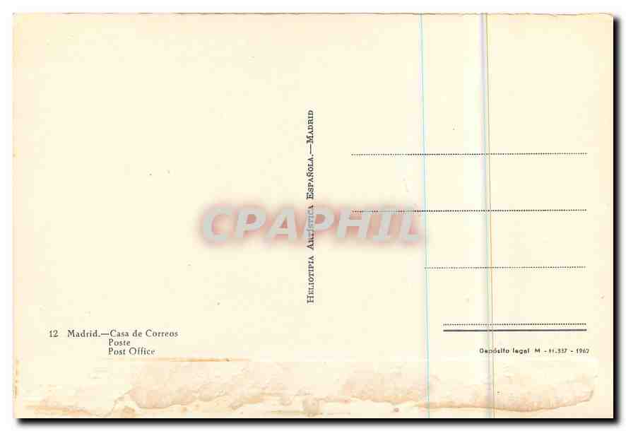 CPM Madrid Poste  — Back