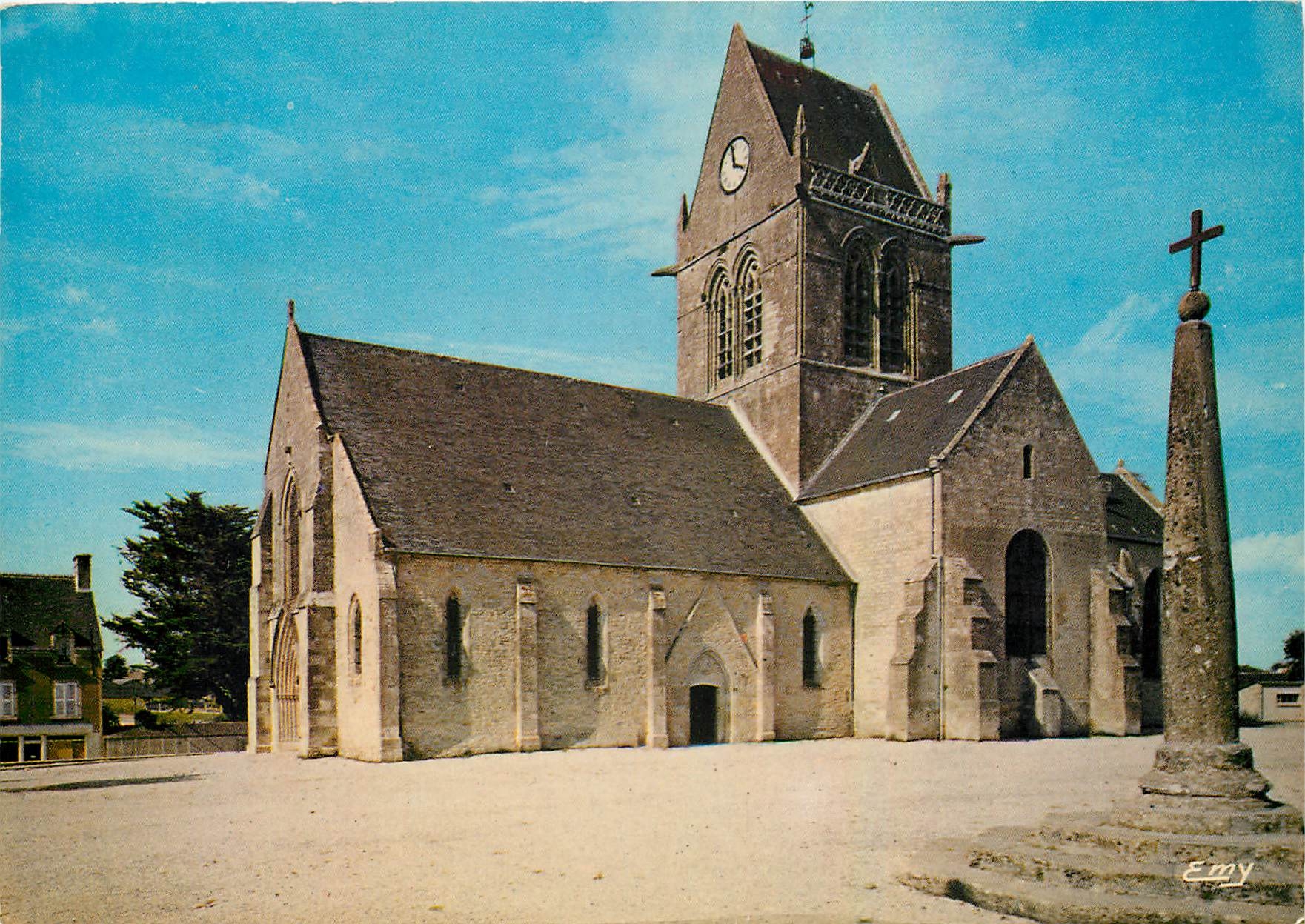 CPM Sainte Mere Eglise Manche Eglise du XIV siecle 