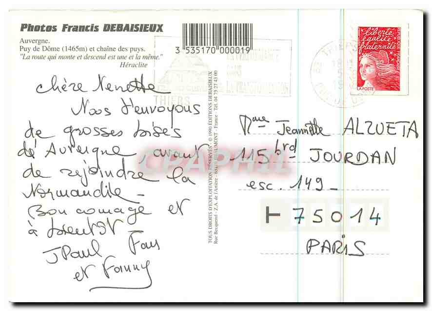 Puy de Dôme (1465m) — chain of the Puys — Photos Francis DEBAISIEUX — Back